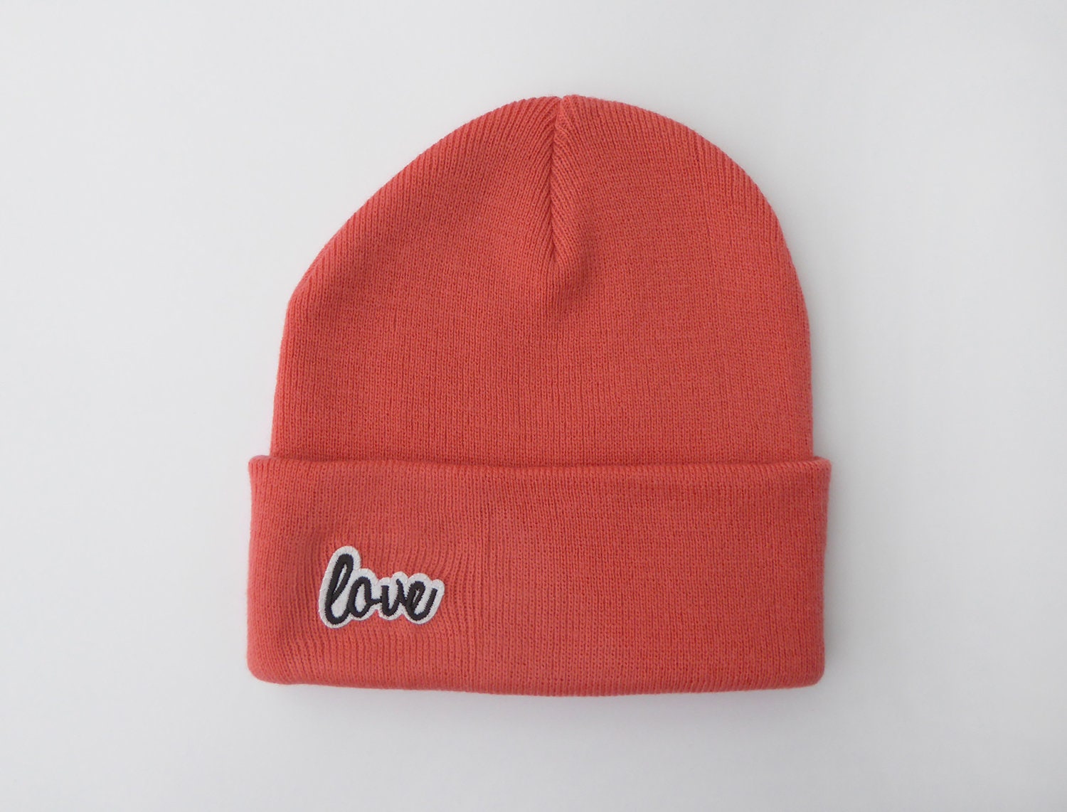 Mütze Love Beanie Herr Fuchs Patch Koralle Liebe von HerrFuchs