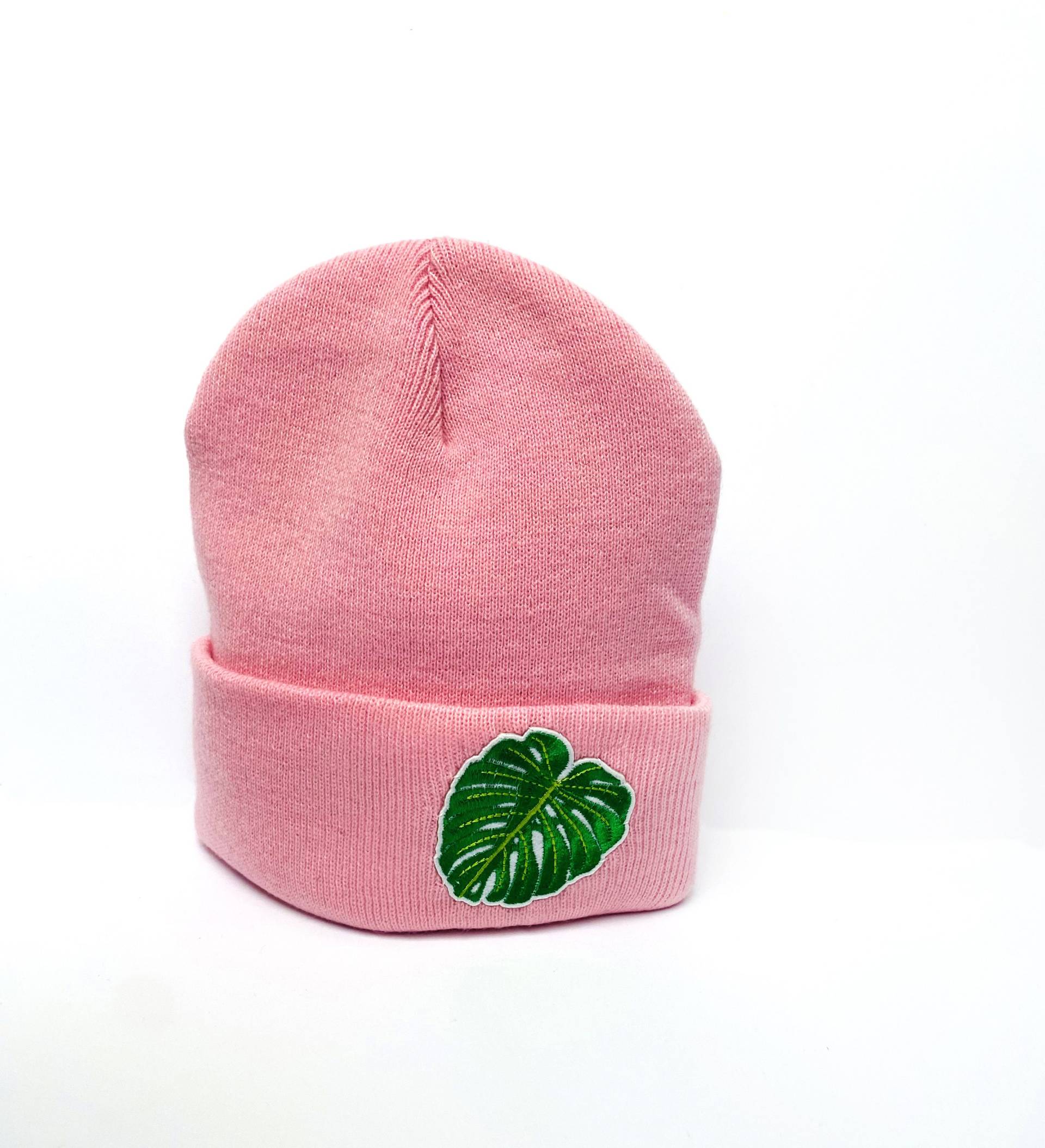 Mütze Monstera Pflanze Rosa Herr Fuchs Patch Beanie von HerrFuchs