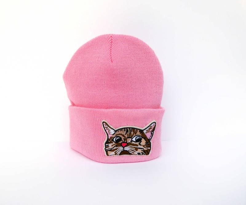 Mütze Rosa Katze Herr Fuchs Patch Beanie Grumpy von HerrFuchs