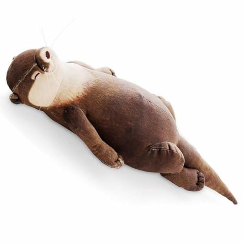 Otter-förmiges Federmäppchen Schüleretui Niedliche Otter Stiftemappe Handballenauflage 40 cm versteckter Reißverschlusstasche Plush von Herreicher