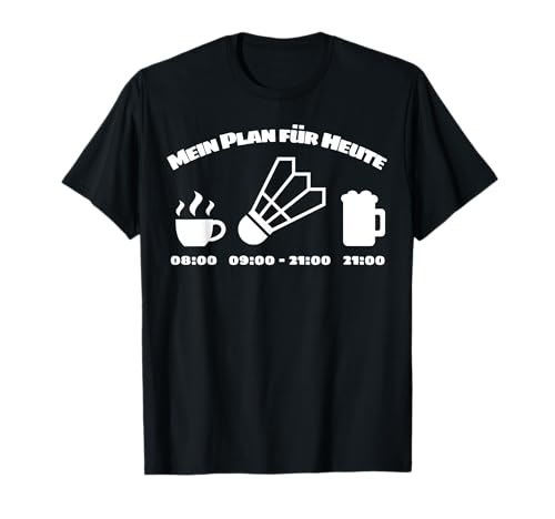 Herren Badminton Federball Schläger Set Geschenk - Badminton Tagesablauf für Badmintonspieler T-Shirt Schwarz Klein EU S Klassisch Kurzarm Rundhals-Ausschnitt Einfarbig Herren Badminton Federball Schläger Set Geschenk - Badminton Tagesablauf für Badmintonspieler T-Shirt Schwarz Klein EU S Klassisch Kurzarm Rundhals-Ausschnitt Einfarbig von Herren Badminton Federball Schläger Set Geschenk