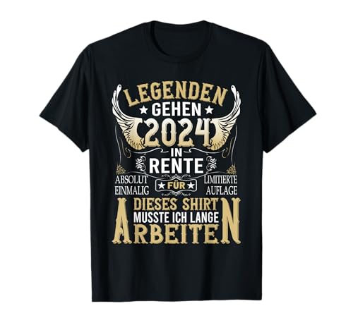 Herren Endlich Rentner Geschenke Rentner eine Legende geht in Rente 2024 Ruhestand T-Shirt von Herren Endlich Rentner Geschenke