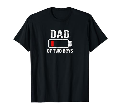 Dad of Two Jungen Batterie leer für Väter, Vater, Männer T-Shirt Dad of Two Jungen Batterie leer für Väter, Vater, Männer T-Shirt von Men Family Fathers Day Dad Daddy