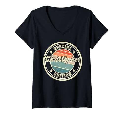 Damen Christopher Special Edition lustiger Spruch Vorname T-Shirt mit V-Ausschnitt Damen Christopher Special Edition lustiger Spruch Vorname T-Shirt mit V-Ausschnitt von Herren Jungen Männer Name Christopher Geschenkidee