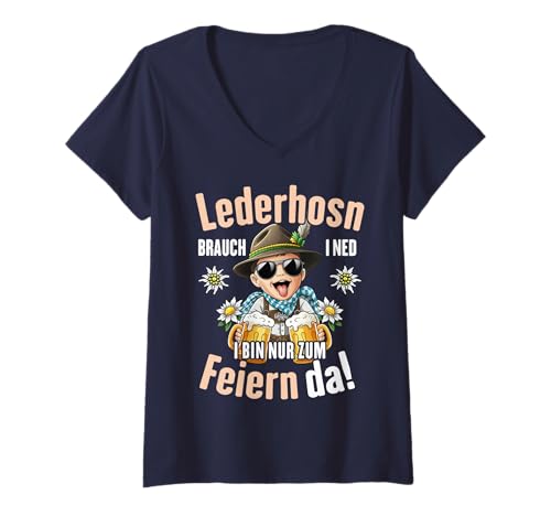 Damen Herrenkostüm, passend zum Oktoberfest, Lustiges Outfit T-Shirt mit V-Ausschnitt Damen Herrenkostüm, passend zum Oktoberfest, Lustiges Outfit T-Shirt mit V-Ausschnitt von Herren Outfit Tracht Passend für Oktoberfest