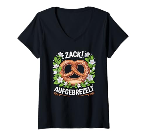 Damen Suitable for Oktoberfest Costume Funny Outfit for Women T-Shirt mit V-Ausschnitt Damen Suitable for Oktoberfest Costume Funny Outfit for Women T-Shirt mit V-Ausschnitt von Herren Outfit Tracht Passend für Oktoberfest