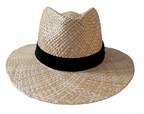 Herren Hut Strohhut Naturstroh gerade Krempe Traveller Urlaub Garten Wandern (56/57) von Herrenhüte