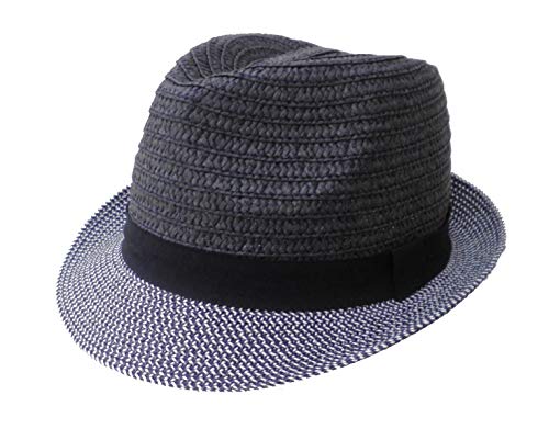 rilby Hut Unisex knautschbar Papierstroh Garten Party Club Urlaub Sommer Sonne (58/59, Blau) von Herrenhüte