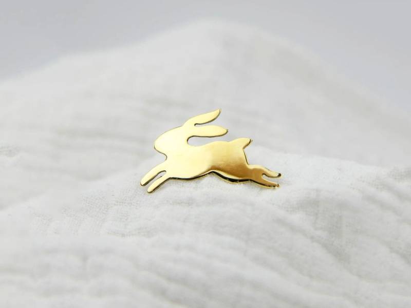 Hasen Brosche, Anstecknadel Gold, Brosche Hasen Brosche, Anstecknadel Gold, Brosche von HerreraJewellery