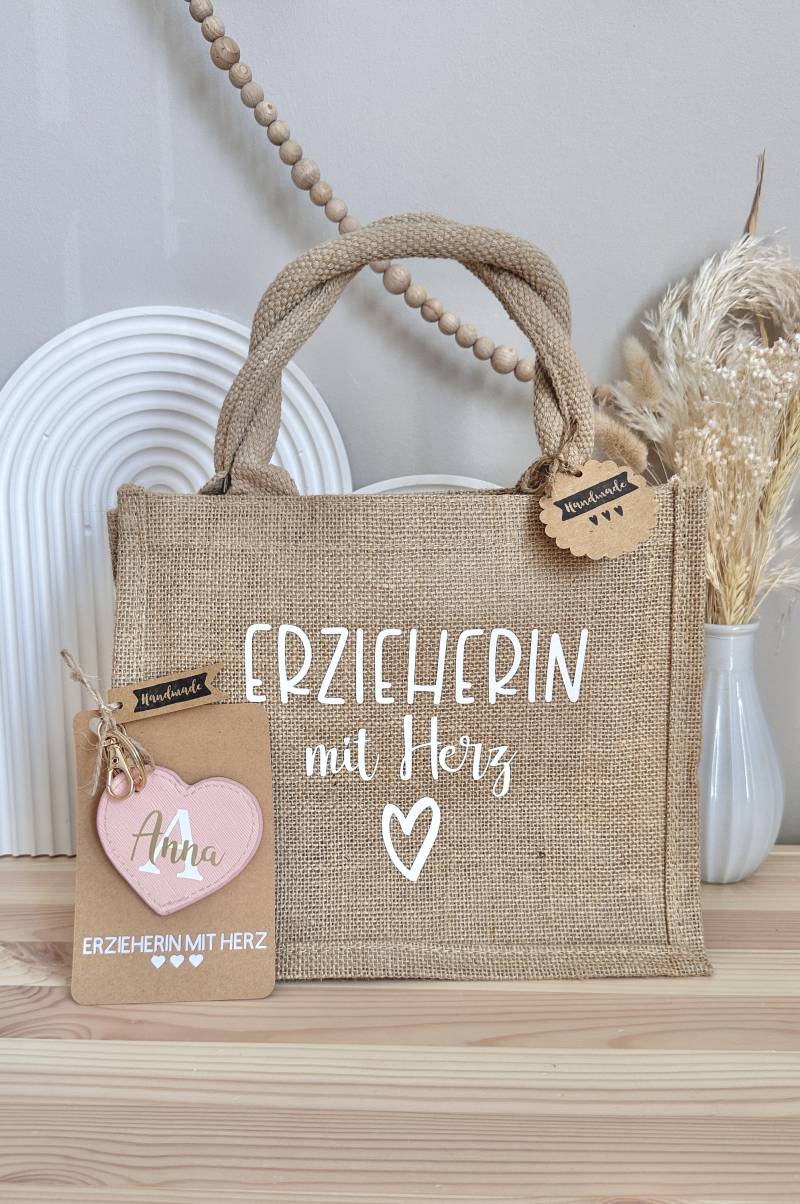 Geschenkset Jute Tasche & Schlüsselanhänger Personalisiert Geschenkset Jute Tasche & Schlüsselanhänger Personalisiert von HerrlichbyLuisa