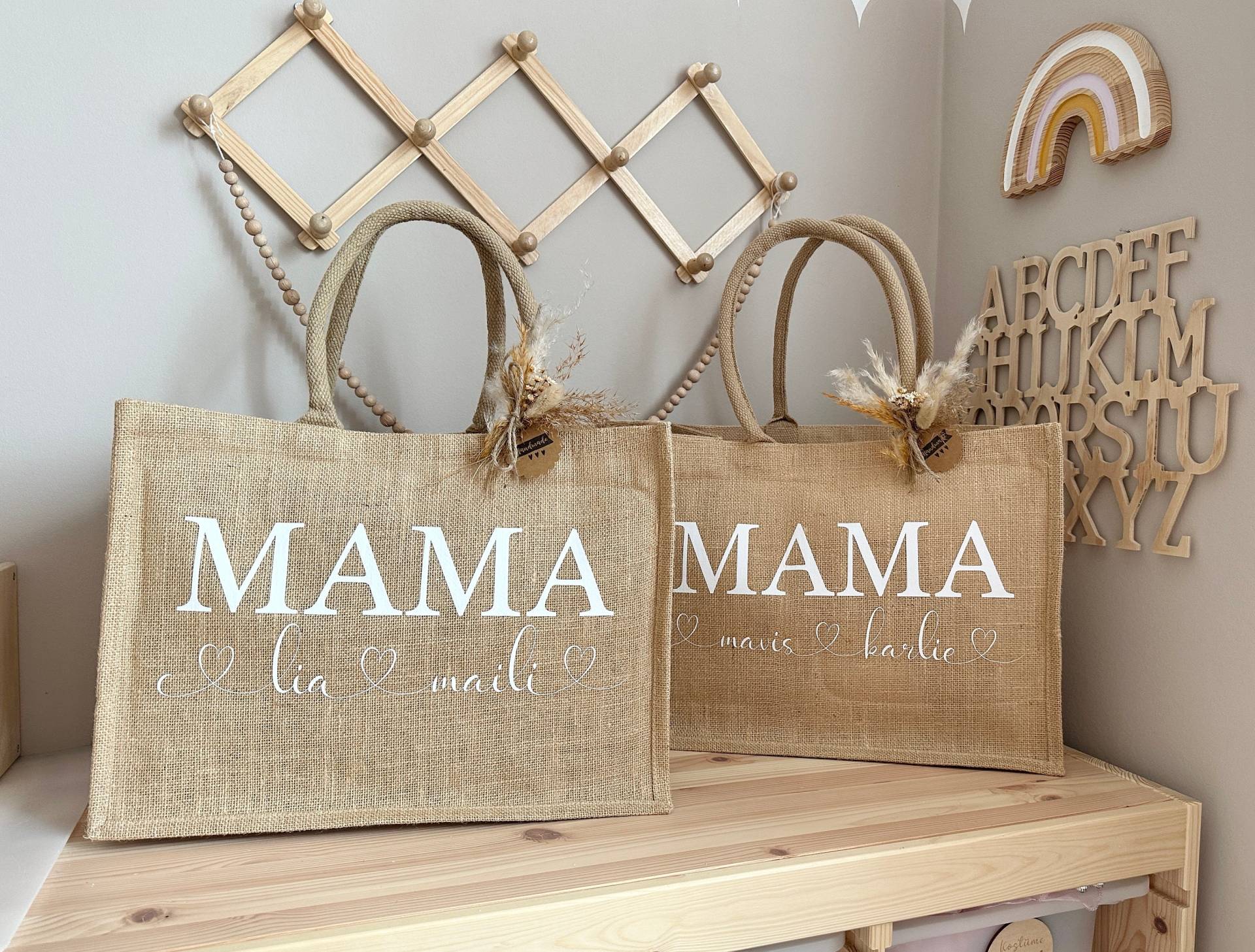 Jute Tasche Groß Personalisiert Jute Tasche Groß Personalisiert von HerrlichbyLuisa