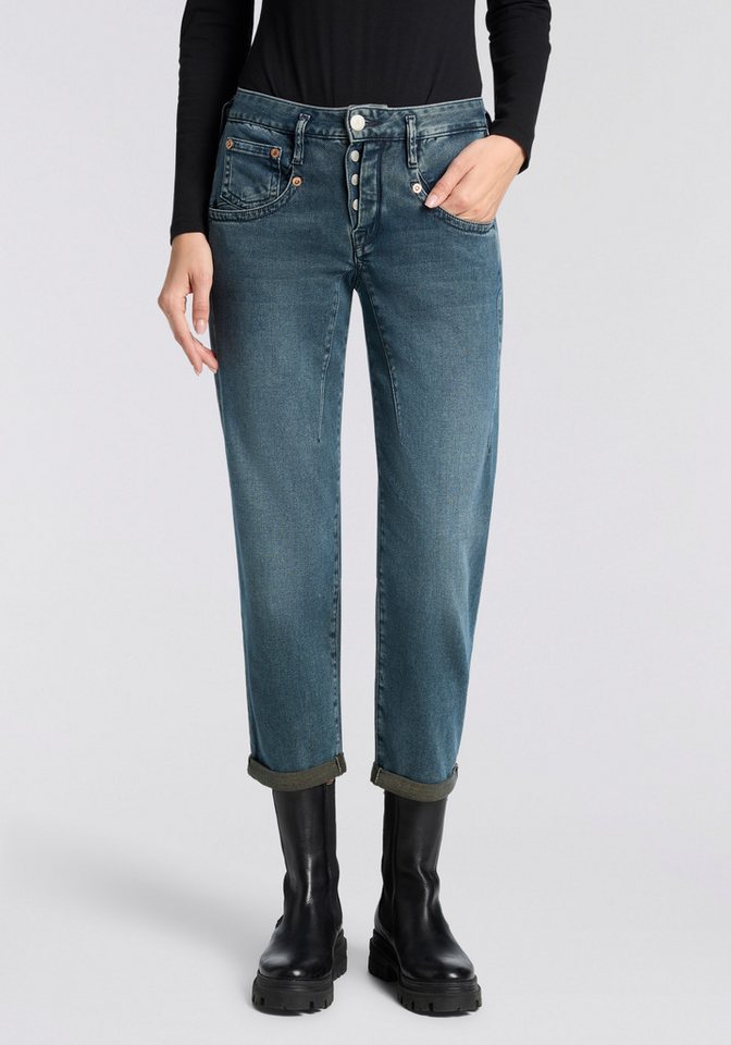 Herrlicher 5-Pocket-Jeans Shyra Tap Denim Comfort in Cropped Länge, Umschlagsaum von Herrlicher