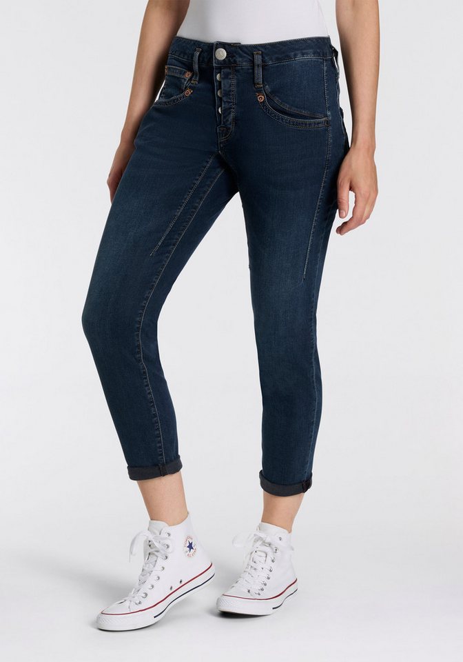 Herrlicher 7/8-Jeans Shyra Cropped Denim Stretch mit halb verdeckter Knopfleiste von Herrlicher