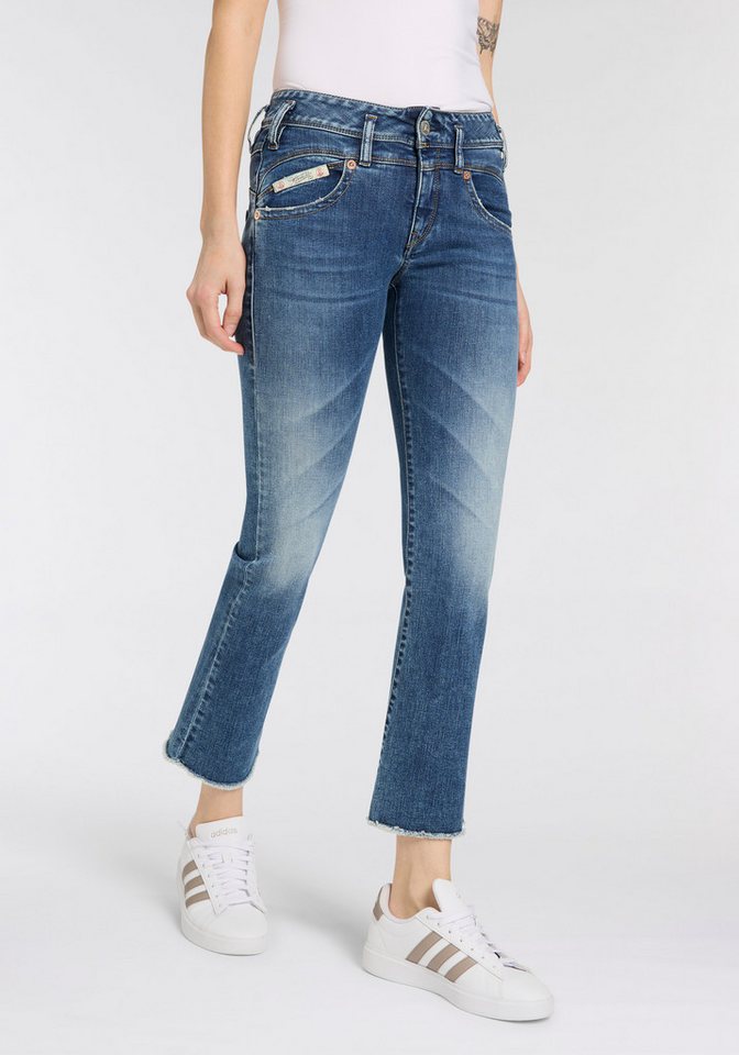 Herrlicher Bootcut-Jeans Pearl Boot Cropped Denim mit offenem Saum von Herrlicher