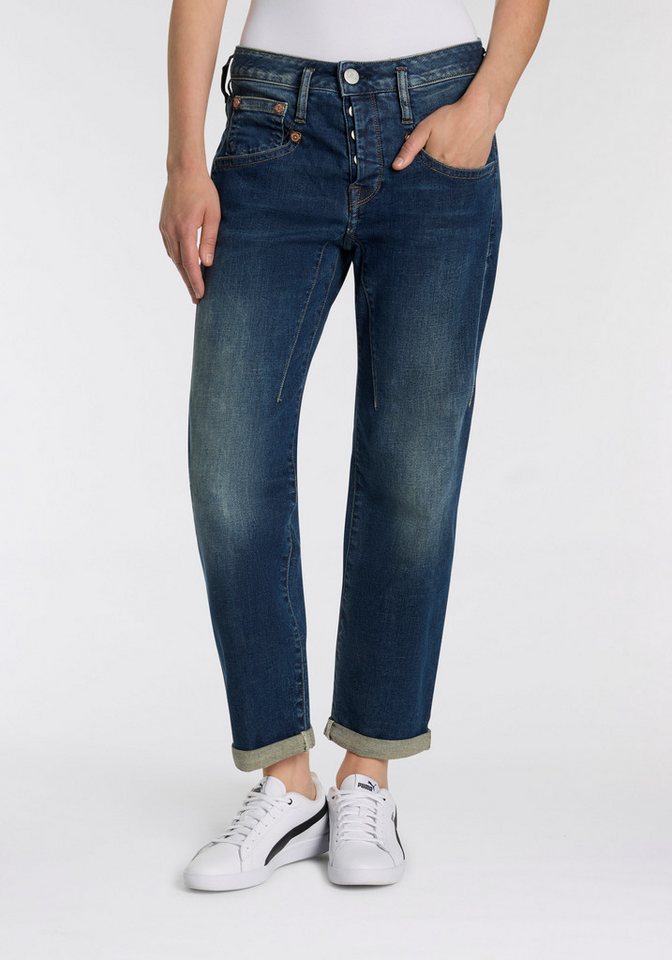 Herrlicher Boyfriend-Jeans Shyra Tap Organic Denim mit halbverdeckter Knopfleiste von Herrlicher