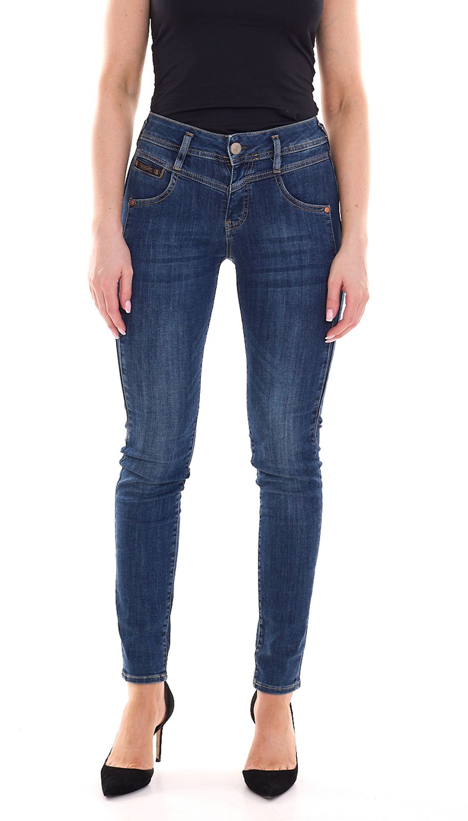 Herrlicher COSY Damen Hose stylische Denim-Jeans Slim-Fit 76424111 Blau von Herrlicher