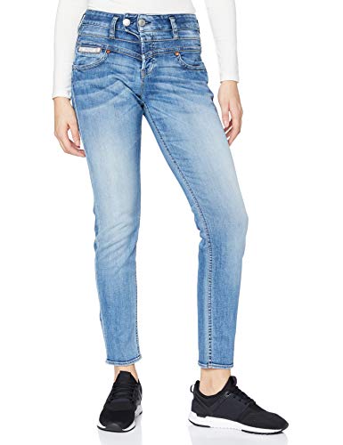 Herrlicher Damen Bijou Organic Denim Jeans, Faded Blue 666, W28/L32 von Herrlicher