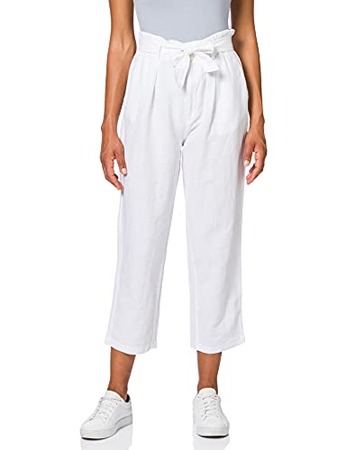 Herrlicher Damen Comfy Linen Uni Hose, Weiß (White 10), W(Herstellergröße:26) von Herrlicher