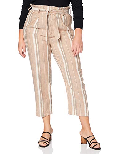 Herrlicher Damen Comfy Multi Stripes Lurex Linen Hose, Braun (Umbra 171), W(Herstellergröße: 28) von Herrlicher