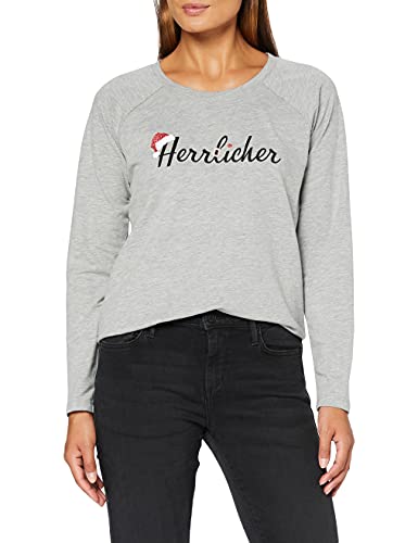 Herrlicher Damen Feliz Light Sweat Sweatshirt, Grau (Grey Melange 365), 38 (Herstellergröße: M) von Herrlicher