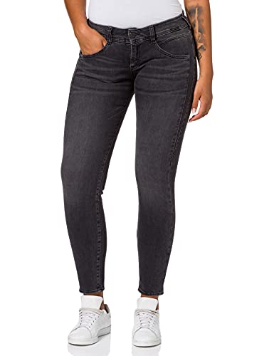 Herrlicher Damen Gila Slim Denim Black Cashmere Touch Jeans, INOX 095, W25/L30 von Herrlicher