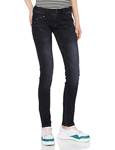 Herrlicher Damen Gila Slim Reused Denim Black Jeans, Crow 863, W25/L30 von Herrlicher