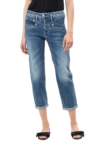 Herrlicher Damen Jeans Hose Boyfriend-Jeans Shyra Tap 5840 Stretch Organic Denim mit Bio-Baumwolle (DE/NL/SE/PL, Bundweite, 28, Regular, Regular, Blue Jay) von Herrlicher