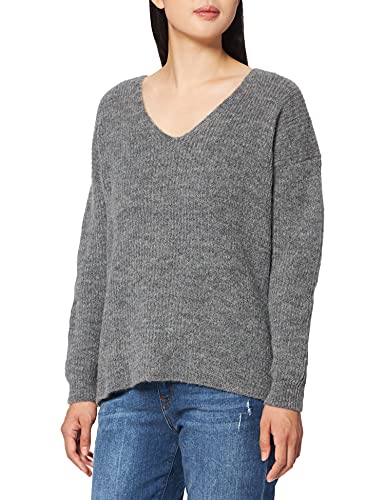 Herrlicher Damen Lini Structured Wool Pullover, Grey Melange 365, XS von Herrlicher