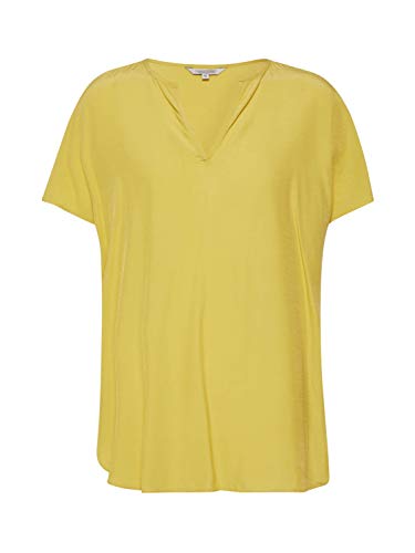 Herrlicher Damen Luzi Short Viskose Mix Bluse, Gelb (Custard 472), Medium (Herstellergröße:M) von Herrlicher