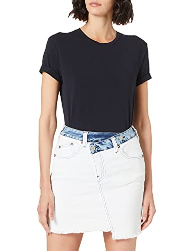 Herrlicher Damen Mäze Skirt Denim White Mix Rock, Patched 870, 29 von Herrlicher