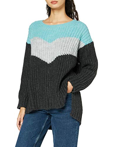 Herrlicher Damen Nellina Colorblocking Wool Pullover, Aquarius 348, M von Herrlicher