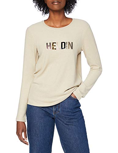 Herrlicher Damen Netti Jersey Brushed T-Shirt, beige Melange 363, S von Herrlicher