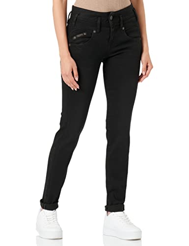 Herrlicher Damen Pearl Denim Black Stretch Slim Jeans, Schwarz (Tempest 671), W24/L32 (Herstellergröße: 24) von Herrlicher