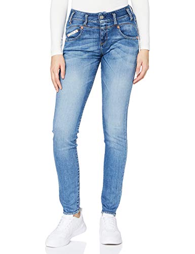 Herrlicher Damen Pearl Slim Organic Denim Jeans, Faded Blue 666, W27/L30 von Herrlicher