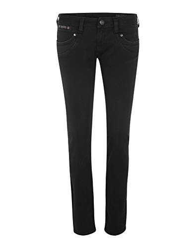 Herrlicher Damen Piper Slim Jeans, Schwarz (Tempest 671), 24W / 30L von Herrlicher