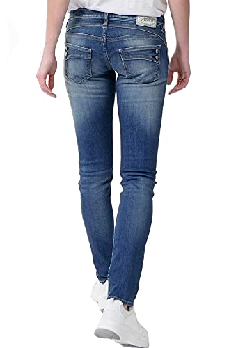 Herrlicher Damen Piper Slim Organic Denim Jeans, Blue sea L32, W28/L32 von Herrlicher