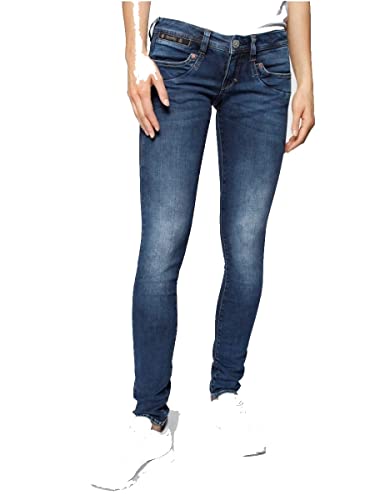 Herrlicher Damen Piper Slim Organic Denim Jeans, Calm L32, W24/L32 von Herrlicher