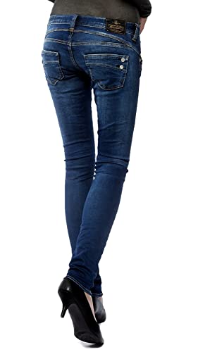 Herrlicher Damen Piper Slim Reused Denim Jeans, clean L30, W27/L30 von Herrlicher