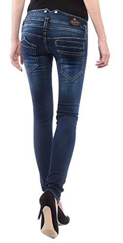Herrlicher Damen Pitch Slim Reused Denim Jeans, Clean L30, W32/L32 von Herrlicher