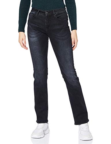 Herrlicher Damen Super G Straight Reused Denim Black Jeans, Crow 863, W29/L30 von Herrlicher