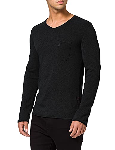 Herrlicher Herren Alan Wool Pullover, Grau (Antra Melange 237), Medium (Herstellergröße: M) von Herrlicher