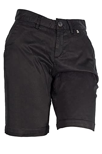Herrlicher Lovely Shorts Chino Bermuda Kurze Hose Damen Straight Fit Stretch, Farbe:schwarz, Hosengrößen:W26 von Herrlicher