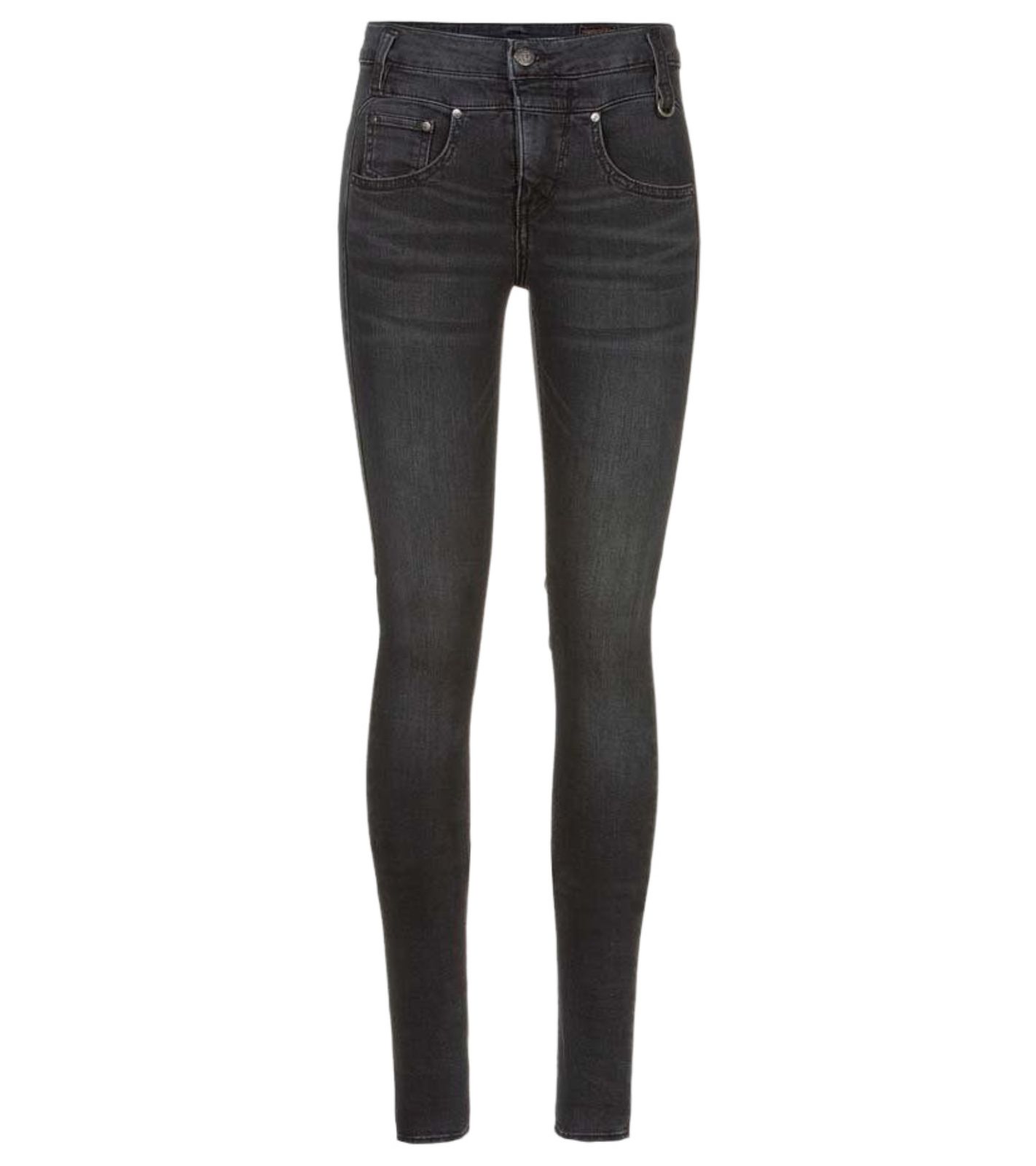 Herrlicher Sharp Slim Reused Denim Damen Jeans Freizeit-Hose 74445342 Schwarz von Herrlicher