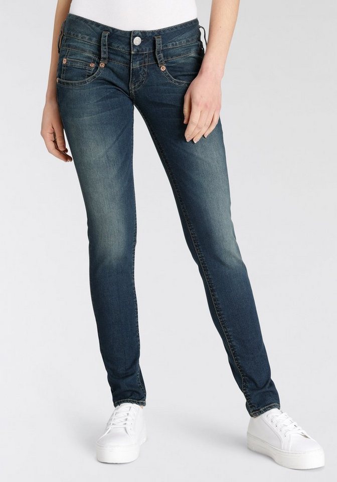 Herrlicher Slim-fit-Jeans Jeans Pitch Slim Organic Denim Vintage-Style mit Abriebeffekten von Herrlicher