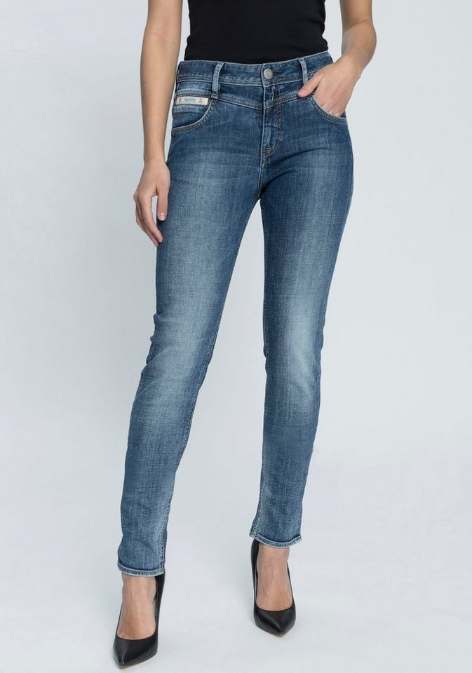 Herrlicher Slim-fit-Jeans PEPPY SLIM RECYCLED DENIM Normal Waist Recycled Polyester von Herrlicher