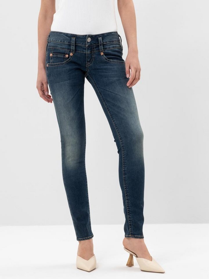 Herrlicher Slim-fit-Jeans Pitch Slim Slim Jeans mit Spitzbund aus Candiani Denim von Herrlicher