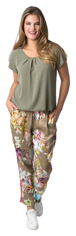 Stehmann Strandhose Zypern2, leichte Sommerhose im tropischen Blumendesign von Stehmann