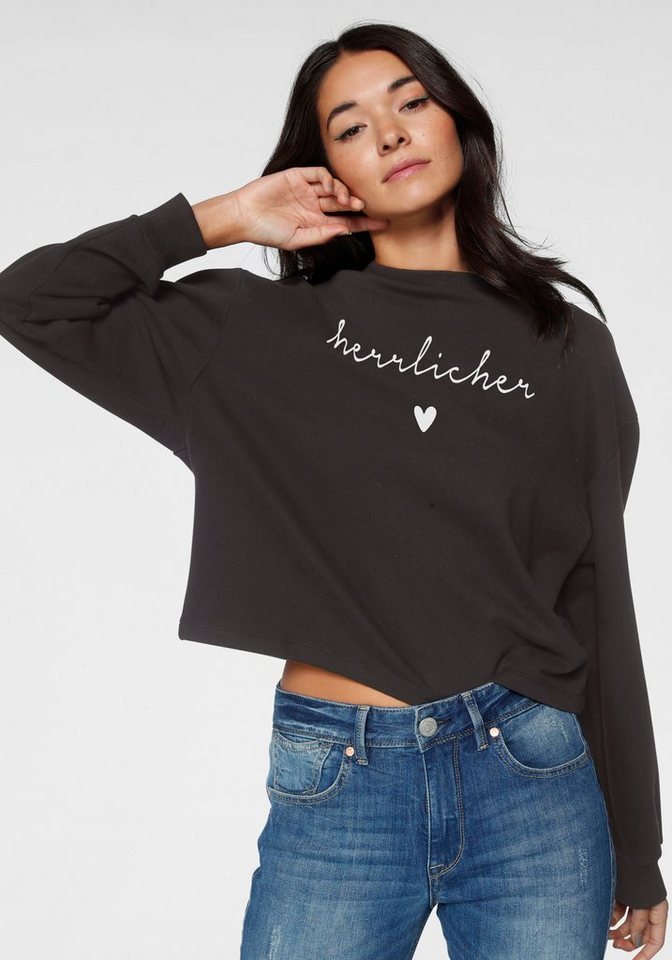 Herrlicher Sweatshirt OTINA mit Herrlicher Logo-Statement-Print von Herrlicher