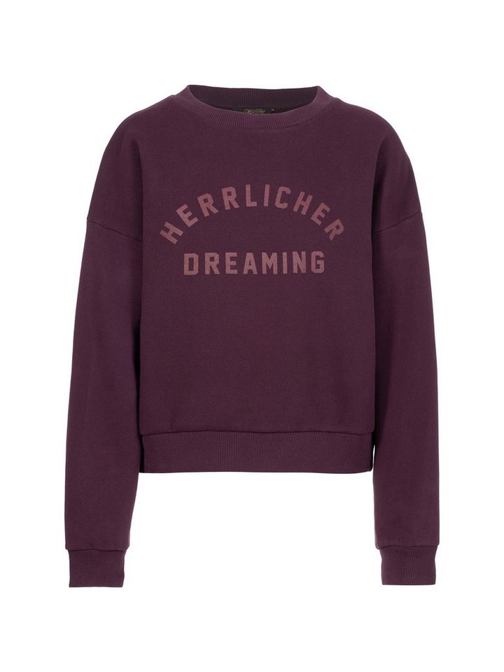 Herrlicher Sweatshirt Christy Cropped Sweat Peached Oversize mit Smile Print von Herrlicher