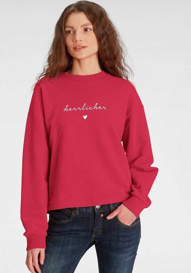 Herrlicher Sweatshirt OTINA mit Herrlicher Logo-Statement-Print von Herrlicher